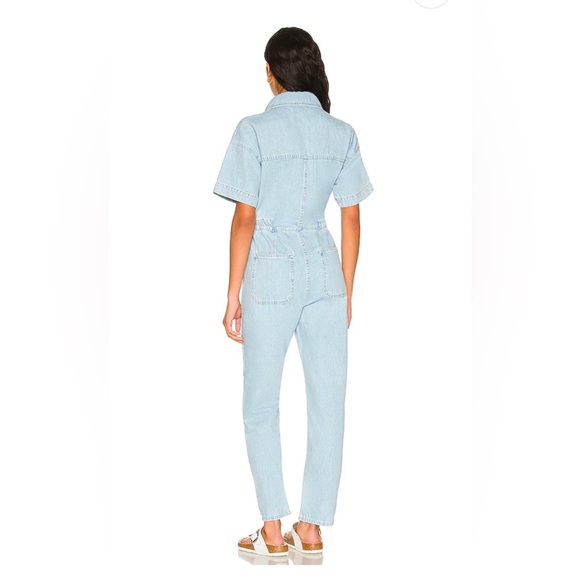 Free People Marci Coverall Jumpsuit in Blue Sky (light blue denim) - Picture 2 of 5